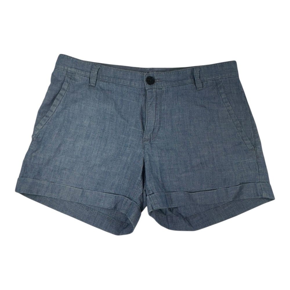 Banana Republic City Chino Shorts Size 2S Blue Chambray Style Flat Front - Picture 1 of 6